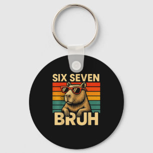 Sechs Sieben Bruh Capybara Retro Vintage Lustig 67 Schlüsselanhänger