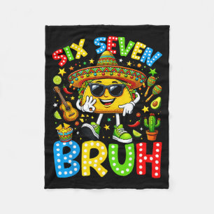 Sechs sieben bruh cinco de mayo 67 Meme-Taco Fleecedecke