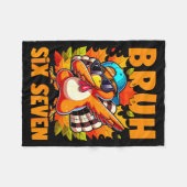 Sechs Sieben Bruh Dabbing Truthahn Erntedankfest 6 Fleecedecke (Vorderseite (Horizontal))