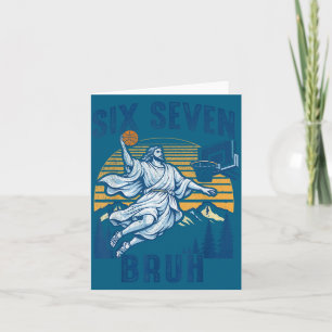 Sechs Sieben Bruh Jesus Basketball Für Jungen Kind Karte