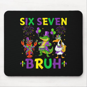 Sechs Sieben Bruh Meme Alligator Crawfish Pelikan  Mousepad