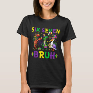 Sechs Sieben Bruh Meme Alligator Crawfish Pelikan T-Shirt