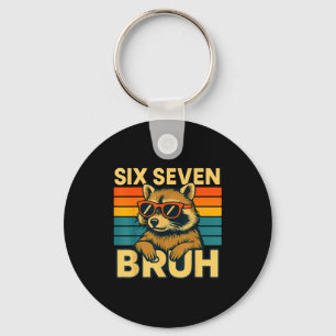 Sechs Sieben Bruh Waschbär Vintage Lustig 67 Meme Schlüsselanhänger