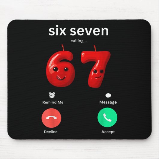 Sechs Sieben Calling Meme Minimalistischer Trend T Mousepad (Vorne)