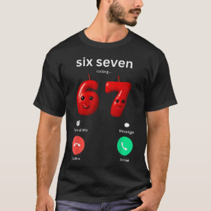 Sechs Sieben Calling Meme Minimalistischer Trend T T-Shirt