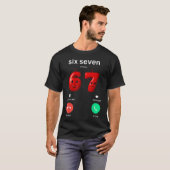 Sechs Sieben Calling Meme Minimalistischer Trend T T-Shirt (Vorne ganz)