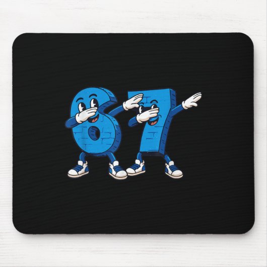 Sechs Sieben Dabbing Cool Meme 67 Lustiger Dab Zah Mousepad (Vorne)