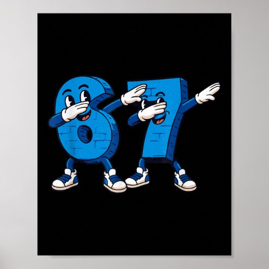 Sechs Sieben Dabbing Cool Meme 67 Lustiger Dab Zah Poster (Vorne)