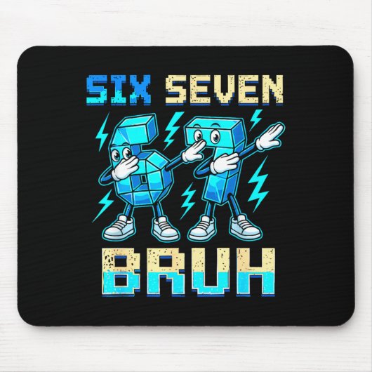 Sechs Sieben Dabbing Cool Meme Bruh 67 Lustig Dab  Mousepad (Vorne)