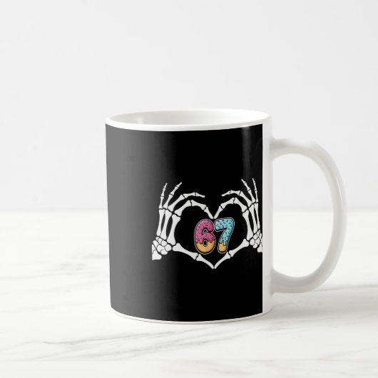 Sechs Sieben Eis Drip 67 Meme Skeletthände Si Kaffeetasse (Rechts)