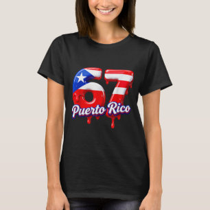 Sechs Sieben Eis Drip 6 7 Kinder Meme 67 Puerto R T-Shirt