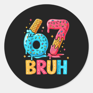 Sechs Sieben Eis Drip Cool Meme 67 Bruh Lustige N Runder Aufkleber
