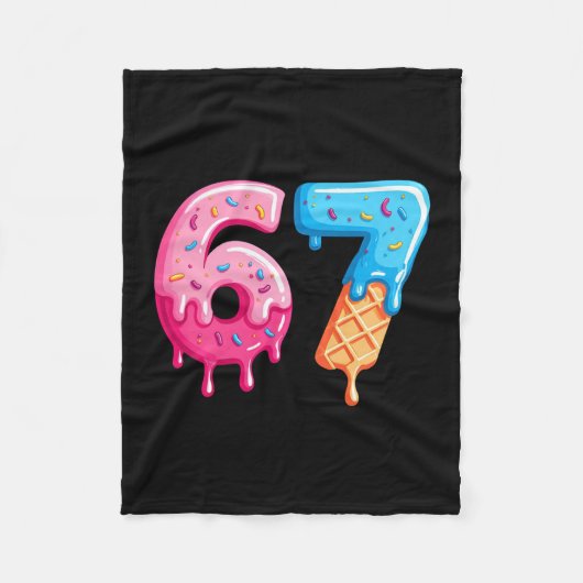 Sechs Sieben Eis Drip Cool Meme 67 Lustige Zahl Fleecedecke (Vorderseite)