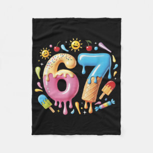 Sechs Sieben Eis Drip Cool Meme 67 Lustige Zahl Fleecedecke