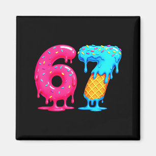Sechs Sieben Eis Drip Cool Meme 67 Lustige Zahl Magnet