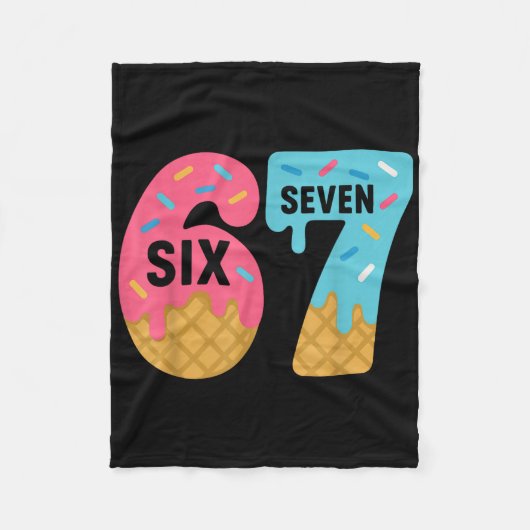 Sechs Sieben Eis Drip Cool Meme 67 Lustiges Tropfe Fleecedecke (Vorderseite)