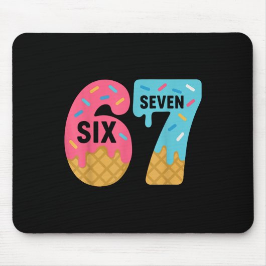 Sechs Sieben Eis Drip Cool Meme 67 Lustiges Tropfe Mousepad (Vorne)