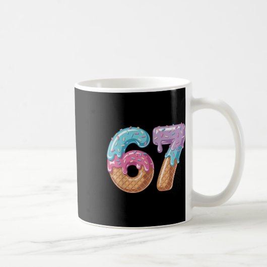 Sechs Sieben Eis Drip Lustig 67 Meme Nummer 6 An Kaffeetasse (Rechts)