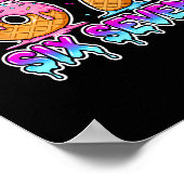 Sechs Sieben Eiscreme-Tropf Cool Meme 67 Lustig Ge Poster (Ecke)