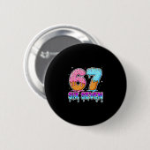 Sechs Sieben Eiscreme-Tropfen Cool Meme 67 Lustig Button (Vorne & Hinten)