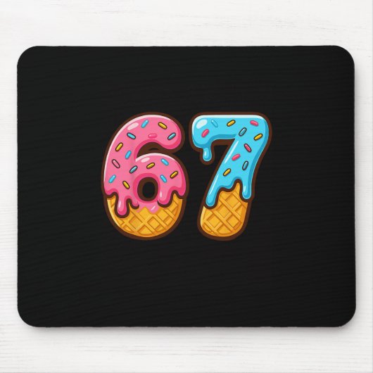 Sechs Sieben Eiscreme-Tropfen Cool Meme 67 Lustige Mousepad (Vorne)