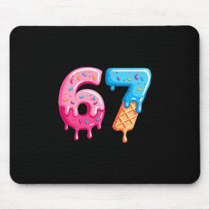 Sechs Sieben Eiscreme-Tropfen Cool Meme 67 Lustige Mousepad