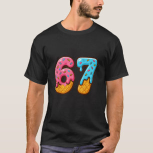 Sechs Sieben Eiscreme-Tropfen Cool Meme 67 Lustige T-Shirt