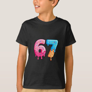 Sechs Sieben Eiscreme-Tropfen Cooles Meme 67 Lusti T-Shirt