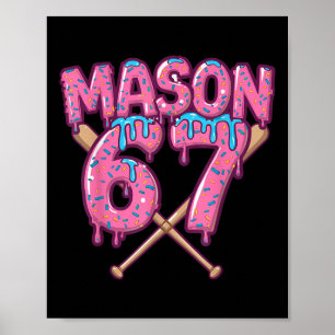Sechs Sieben Eiscreme-Tropfsport 67 Lustiger Mason Poster
