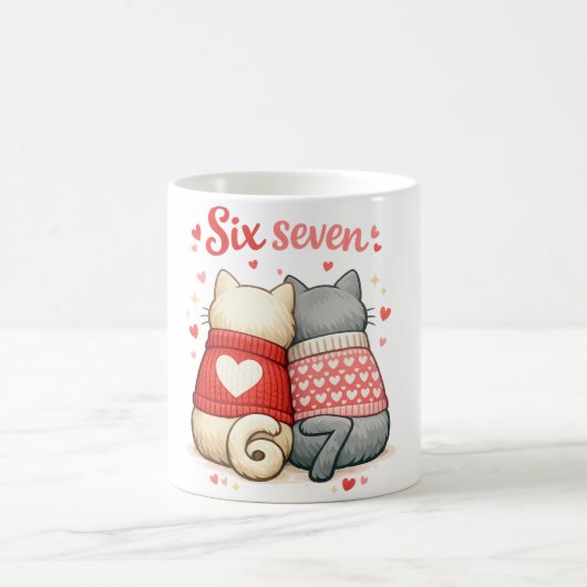 Sechs Sieben Forever Katzen , 67 Valentins Katzen Kaffeetasse (Mittel)
