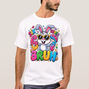 Sechs Sieben Geburtstag Hase Farbige Kinderparty T-Shirt
