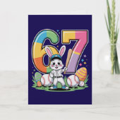 Sechs Sieben Hase Baseball Ostern Karte (Vorderseite)