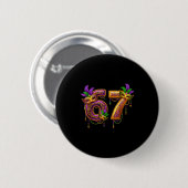 Sechs Sieben Karneval Festival 67 Meme Lustiger Ma Button (Vorne & Hinten)