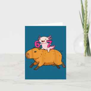 Sechs Sieben Kawaii Axolotl Capybara Illustration Karte
