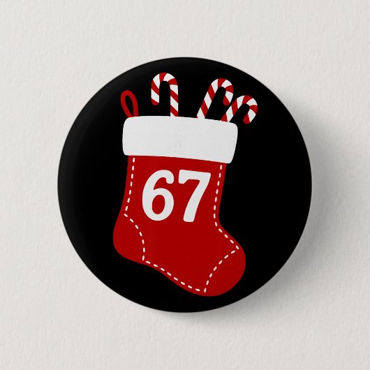Sechs Sieben Kinder 67 Jungen Mädchen 6 7 Weihnach Button (Vorderseite)