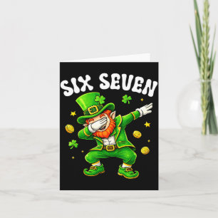 Sechs sieben Kobold dabbing 67 Meme St. Patrick's Karte