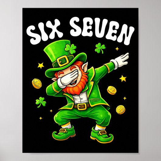 Sechs sieben Kobold dabbing 67 Meme St. Patrick's Poster (Vorne)