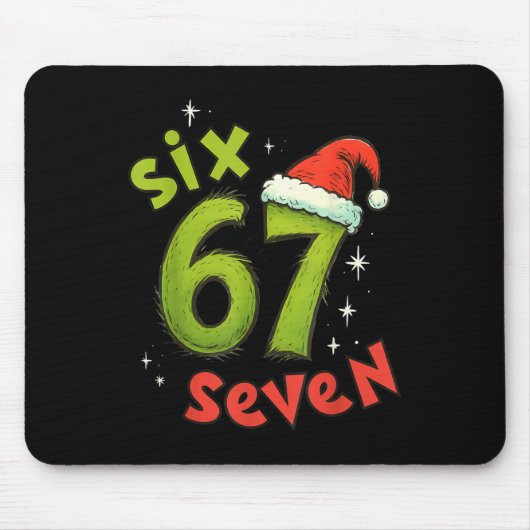 Sechs Sieben Lustiger Weihnachts-Meme Grün Rot Fei Mousepad (Vorne)