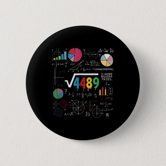 Sechs Sieben Mathelehrer 67 Meme Quadratwurzel 448 Button (Vorderseite)