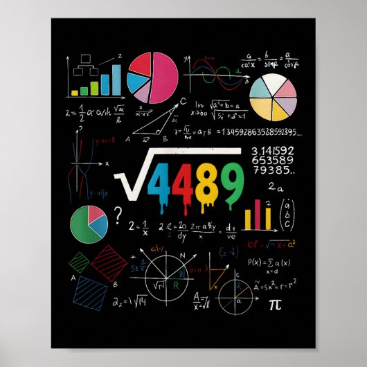 Sechs Sieben Mathelehrer 67 Meme Quadratwurzel 448 Poster (Vorne)