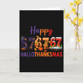 Sechs Sieben Meme 67 Hallothanksmas Halloween Chri Karte (Gelbe Blume)