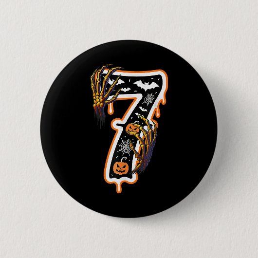 Sechs Sieben Meme 6 7 67 Halloween Erntedankfest P Button (Vorderseite)