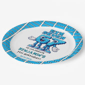 Sechs Sieben Meme 7. Geburtstag | Lustig Trendy Pappteller (Schrägansicht)