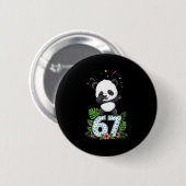 Sechs Sieben Meme Dabbing Baby Panda 67 Lustig Gen Button (Vorne & Hinten)
