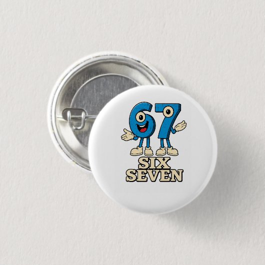 Sechs Sieben Meme Gen Z Button (Vorne & Hinten)