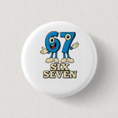 Sechs Sieben Meme Gen Z Button (Vorderseite)