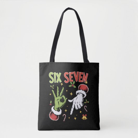 Sechs Sieben Meme Lustig Gemeiner Typ Weihnachten Tasche (Vorderseite)
