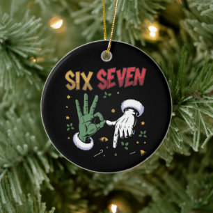 Sechs Sieben Meme Lustiger Böser Kerl Weihnachten  Keramik Ornament