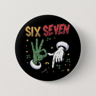 Sechs Sieben Meme Lustiger Böser Typ Weihnachten V Button