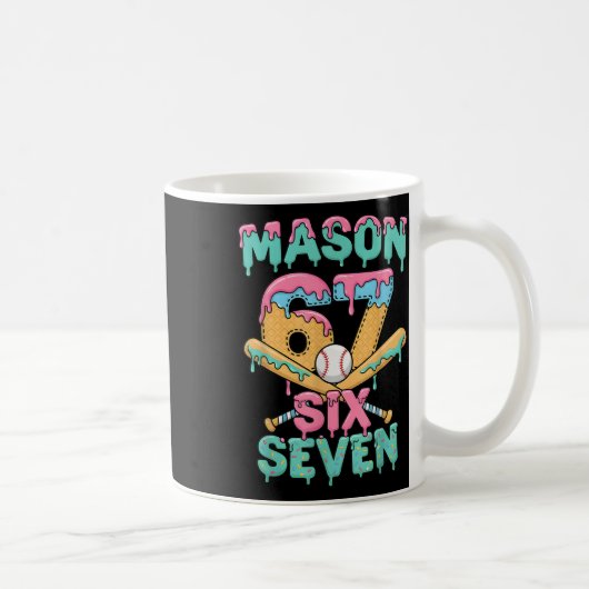 Sechs Sieben Meme Mason Eis Drip Lustig Bysebyll Kaffeetasse (Rechts)